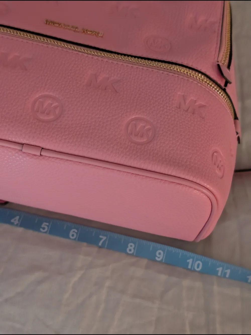 NWT Michael Kors Rhea Medium Zip Backpack in Carnation Pink Monogram